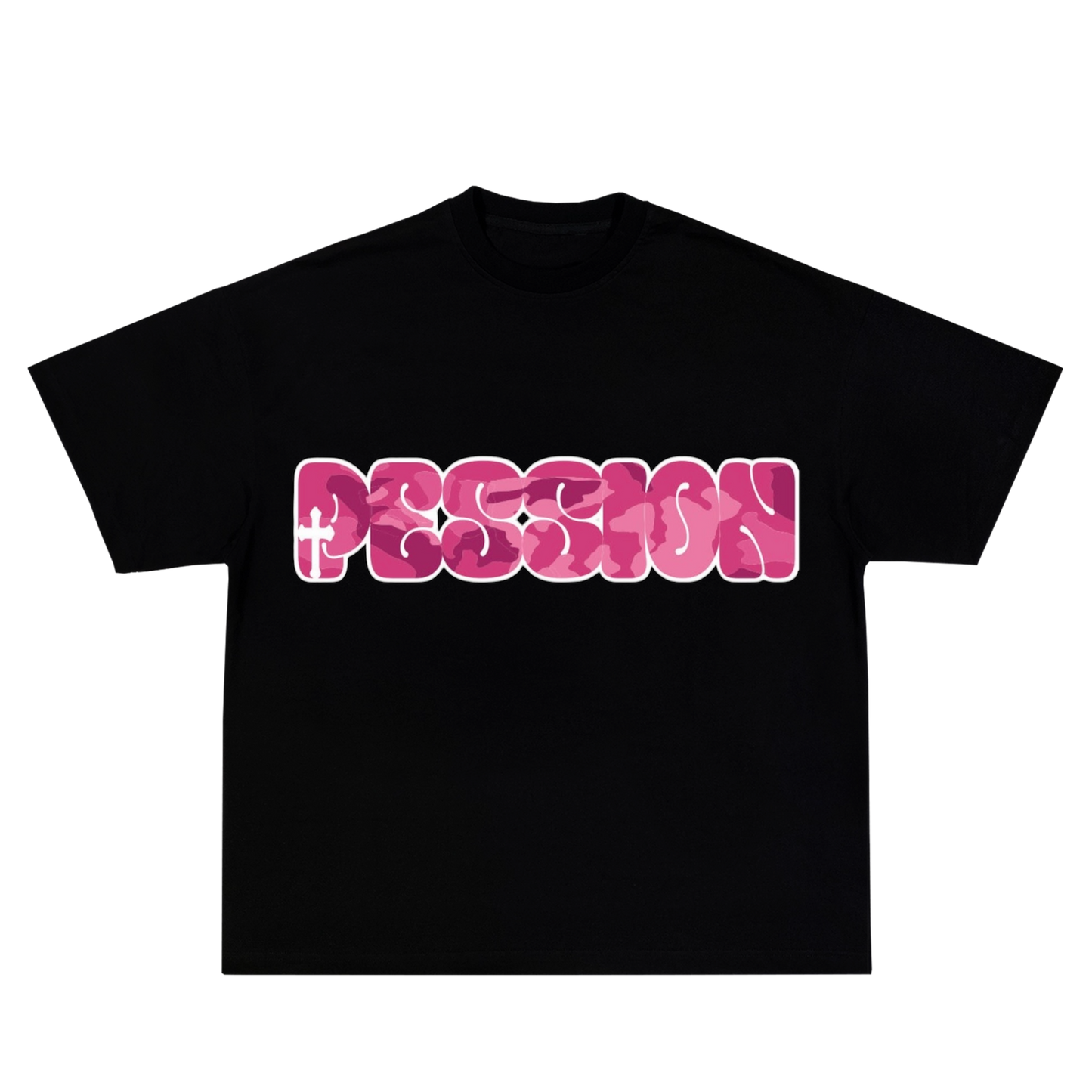 Camouflage Cross Schwarz/Pink
